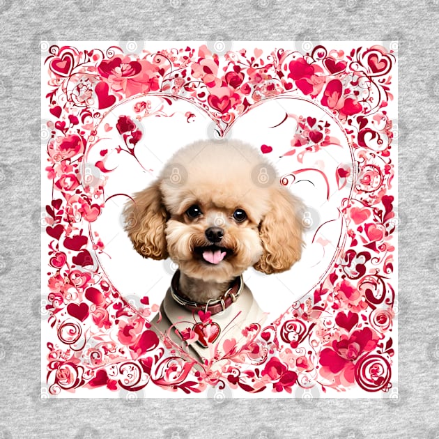 Toy Poodle Be Mine Valentine by Doodle and Things